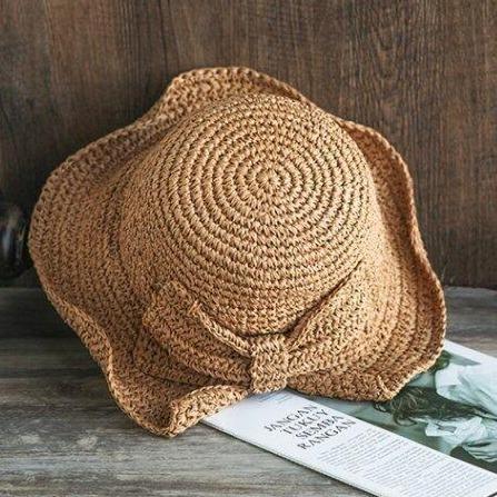 Raffia Sonnenhut™ | Panama Stroh Kuppel Schleifen Hut